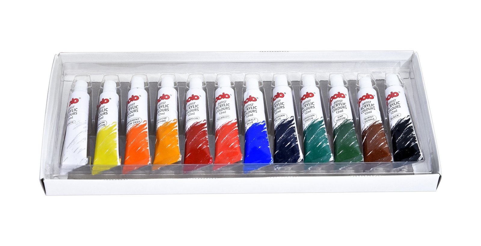 Artist Acrylic Colours 12 Shades Polo Colours