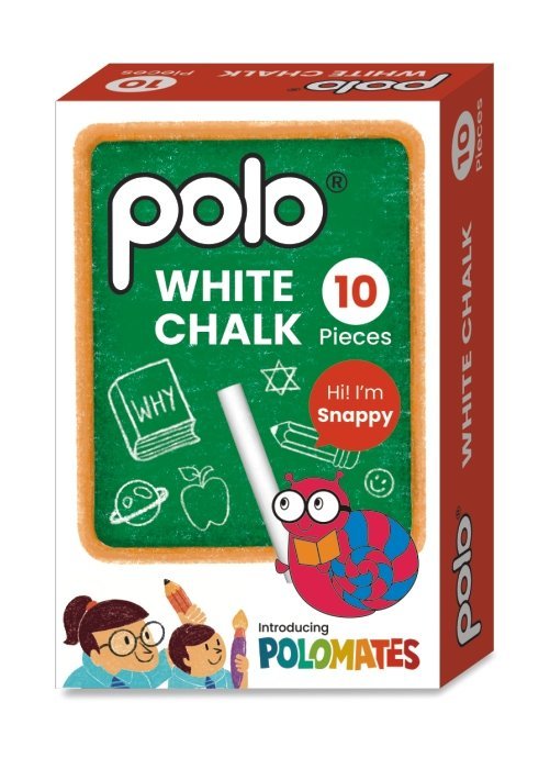 Dust less White Chalk 10 pieces Polo Colours