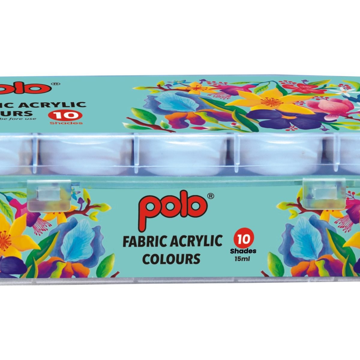 POLO FABRIC ACRYLIC COLOURS 15 ML x 10 col (Assorted ) Polo Colours